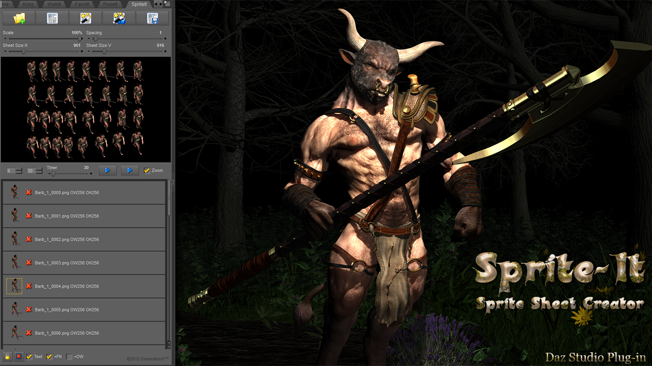 Daz studio Sprite Sheet Plugin SpriteIt